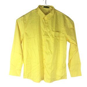 NWT Zeroyaa Dress Shirt Mens 2XL Yellow Button UP Long Sleeve Size Runs Small